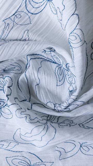 Tissu Coton Brodé - Tissus Meter