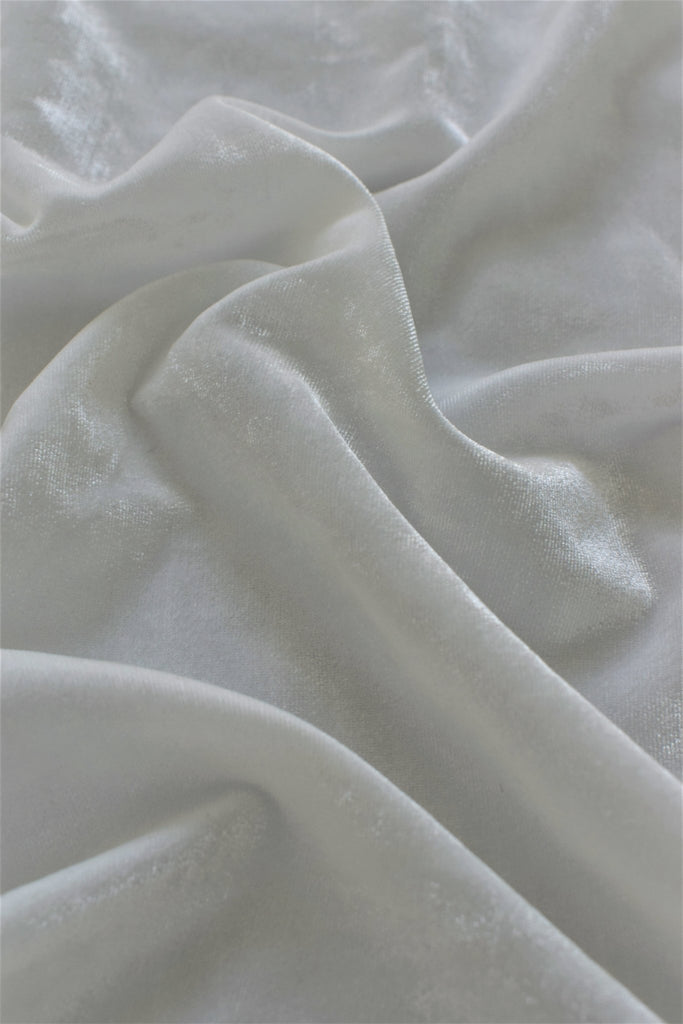 Tissus Velours leger Blanc Viscose - Tissus Meter